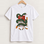 Tobacco snake white classic tee front