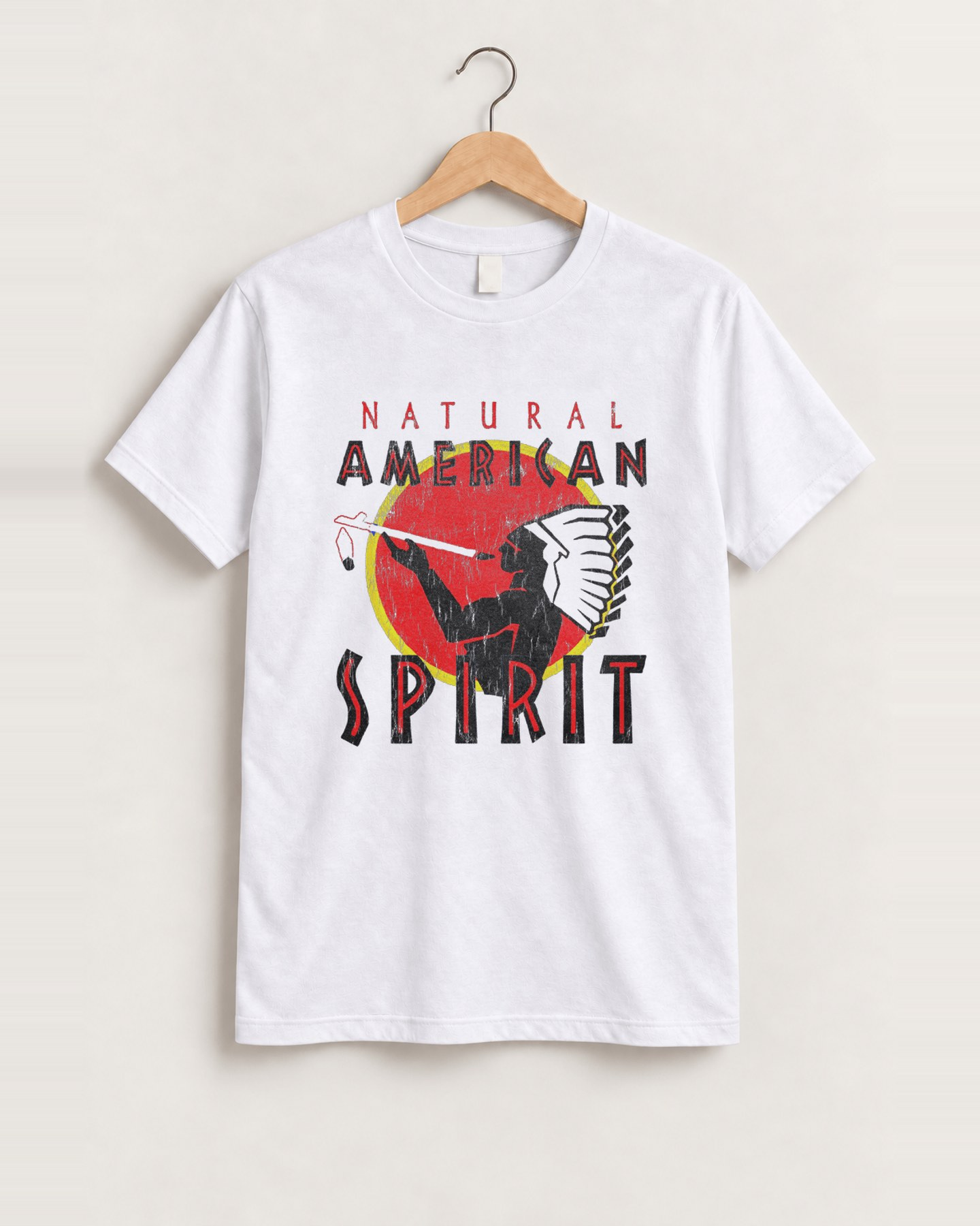 Natural american spirit white tshirt front