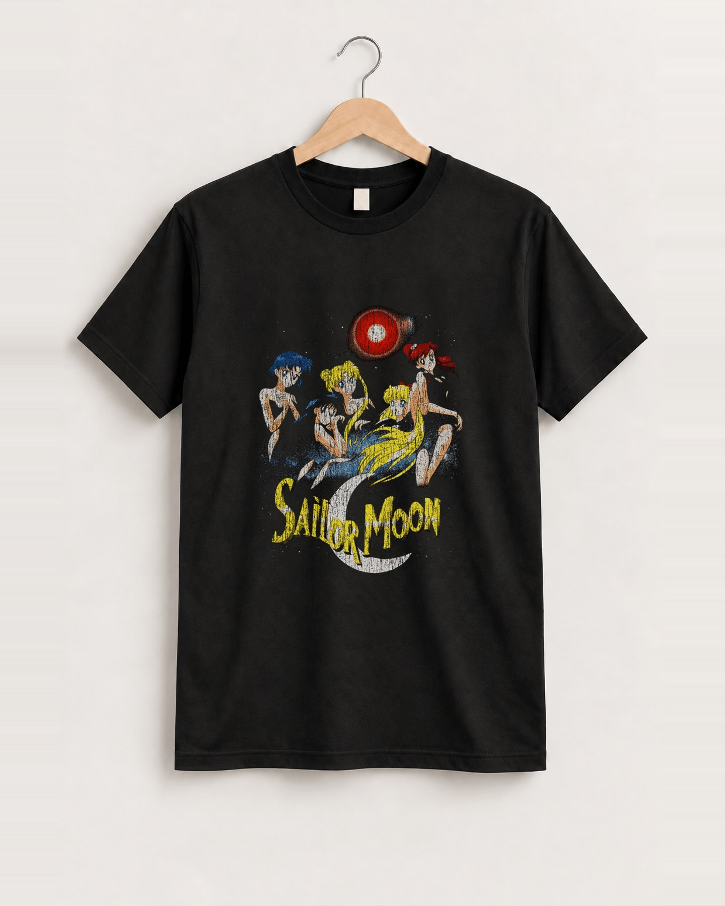 Sailor moon black tee front