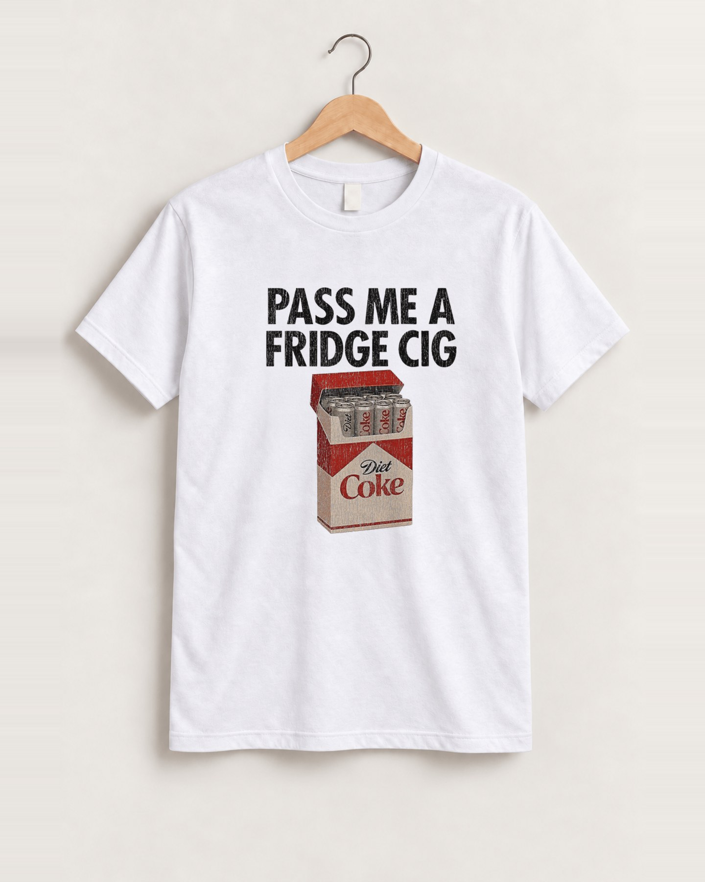 Pass me a fridge cig vintage white t-shirt front