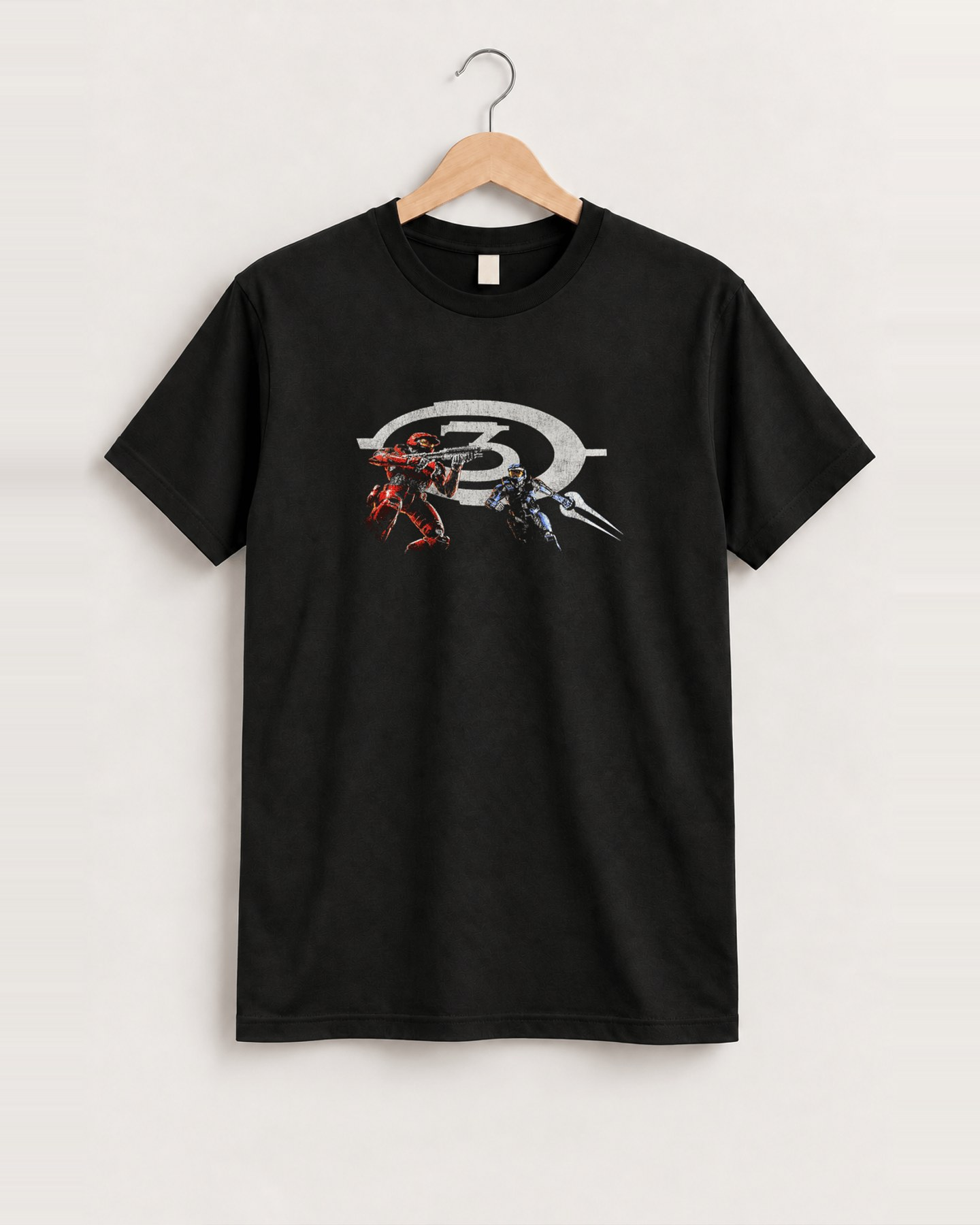 Halo 3 red vs blue promo black tee front