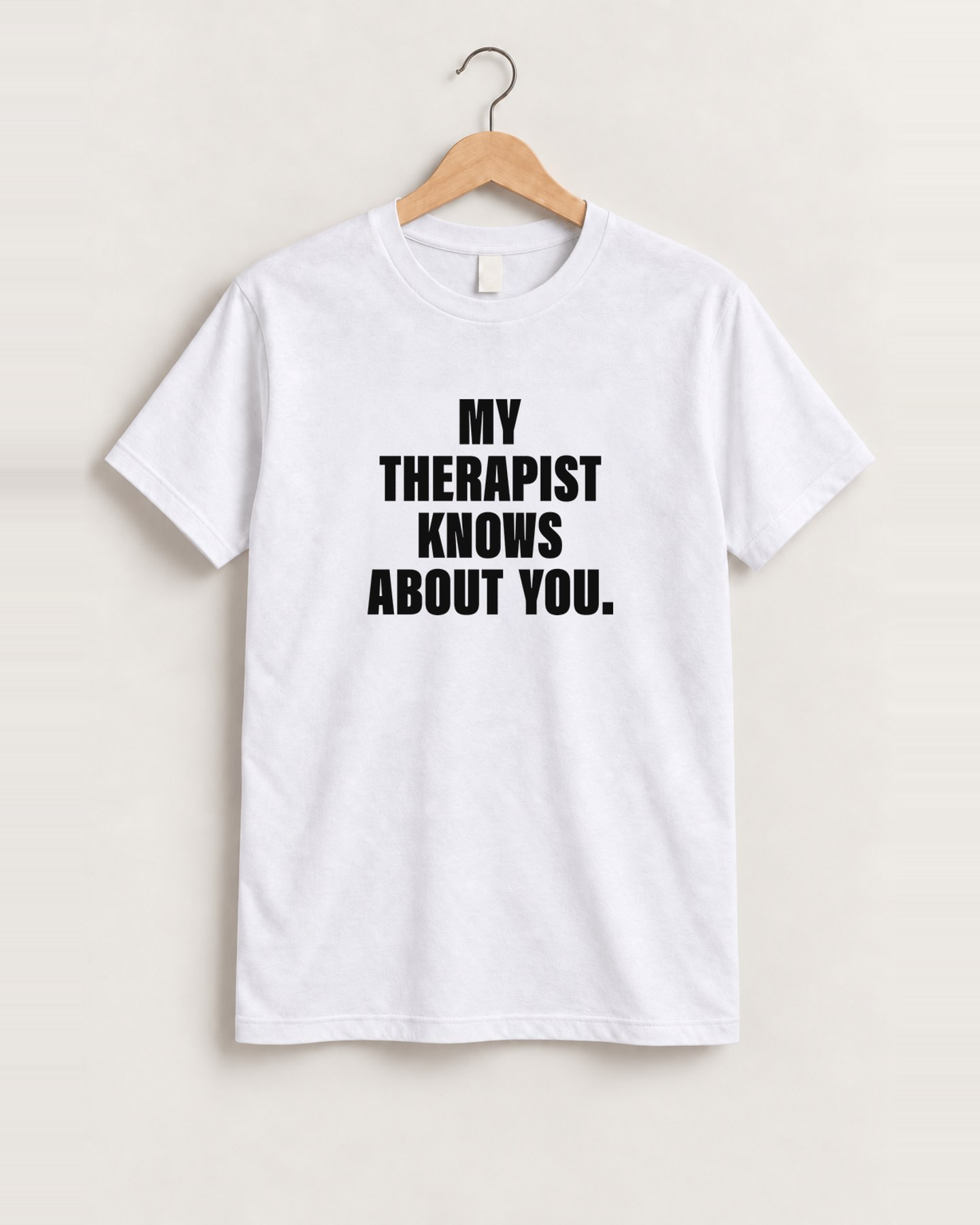 Y2k 'my therapist' women's statement tee front