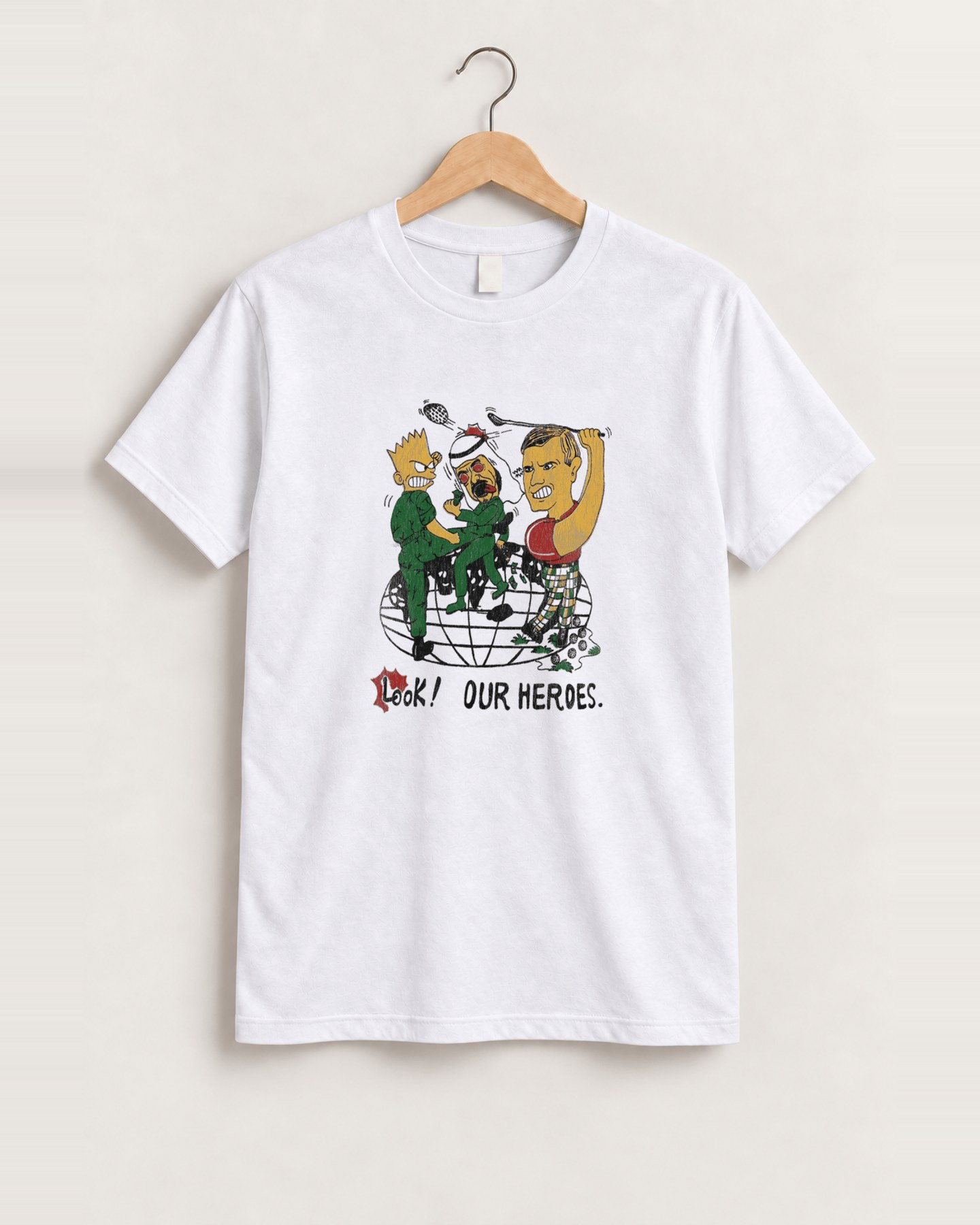Y2k rare bart simpsons parody white tee front