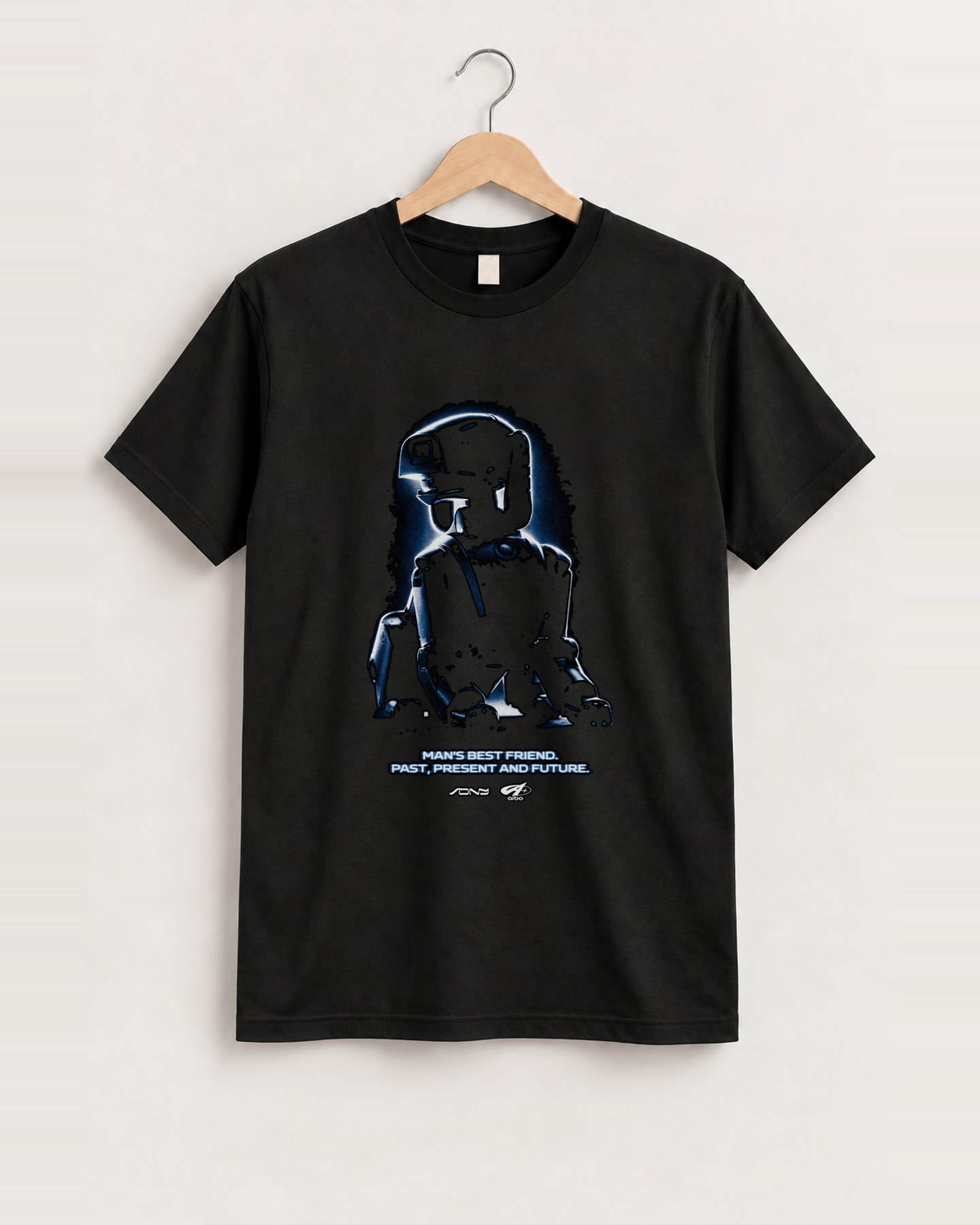 Sony 'aibo' robo-dog 90s promo faded tee front