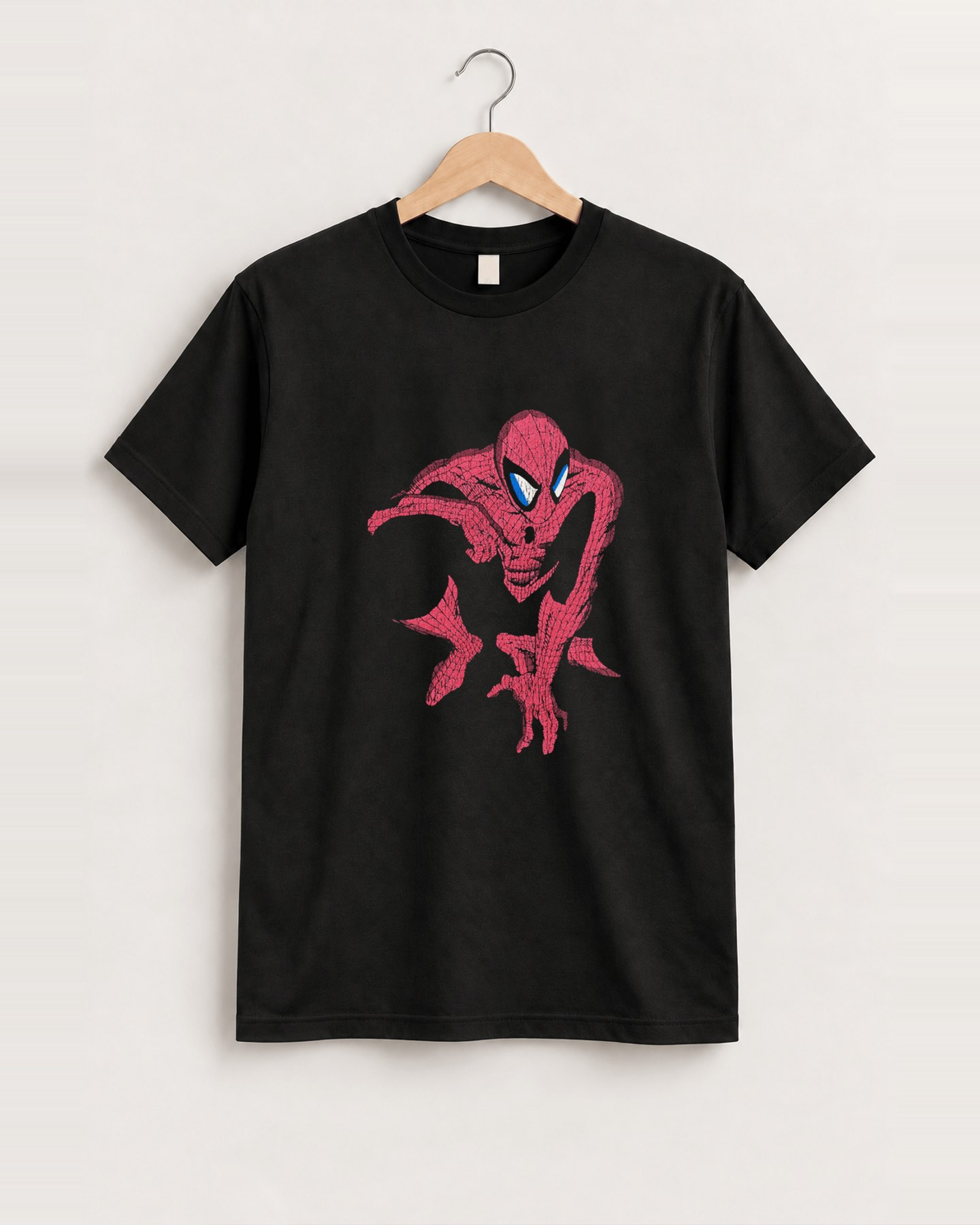 90s big spiderman black tee, approved scene front [FG-fa997525644c]