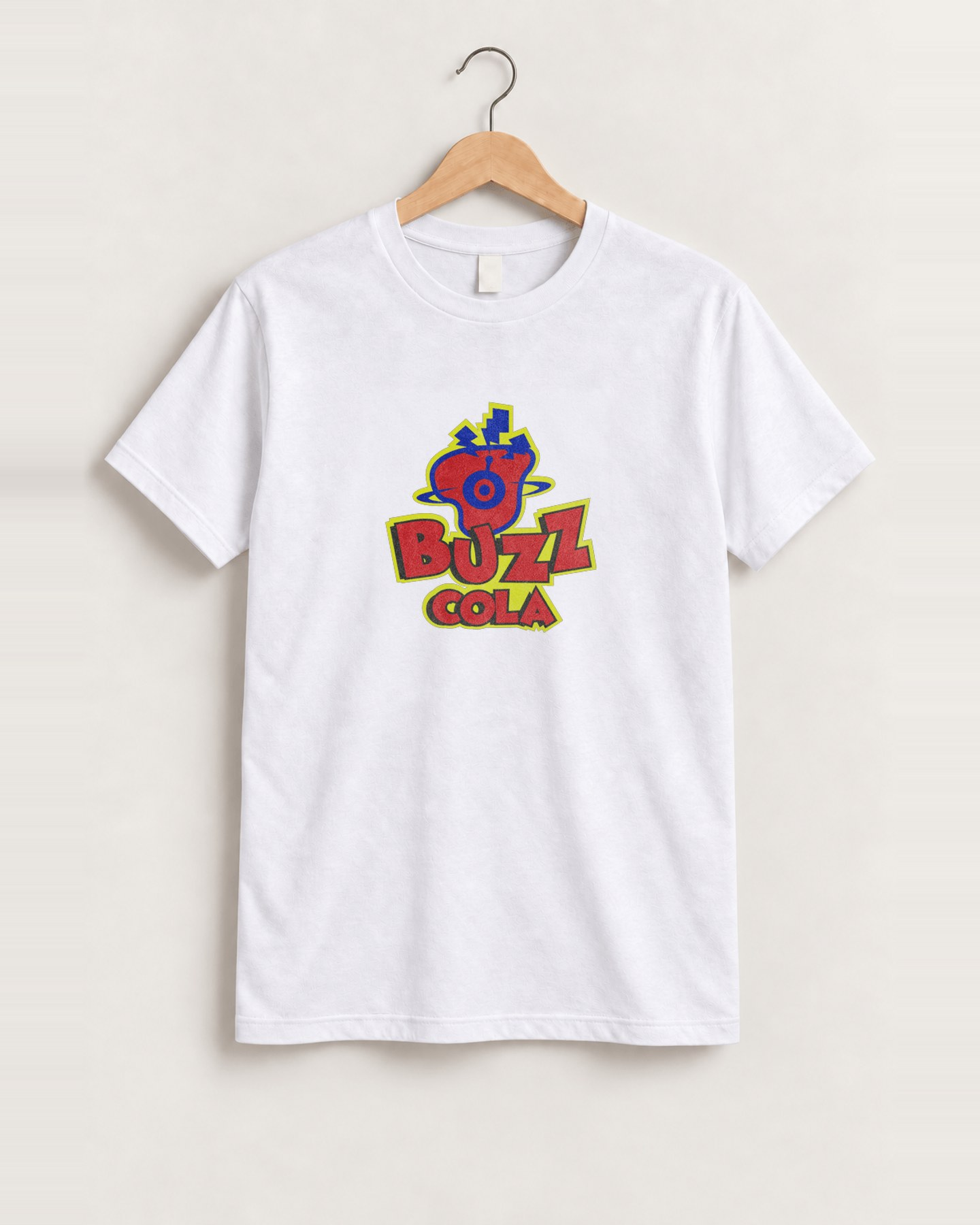 Hit 'n run 'buzz cola' white vintage wash tee front