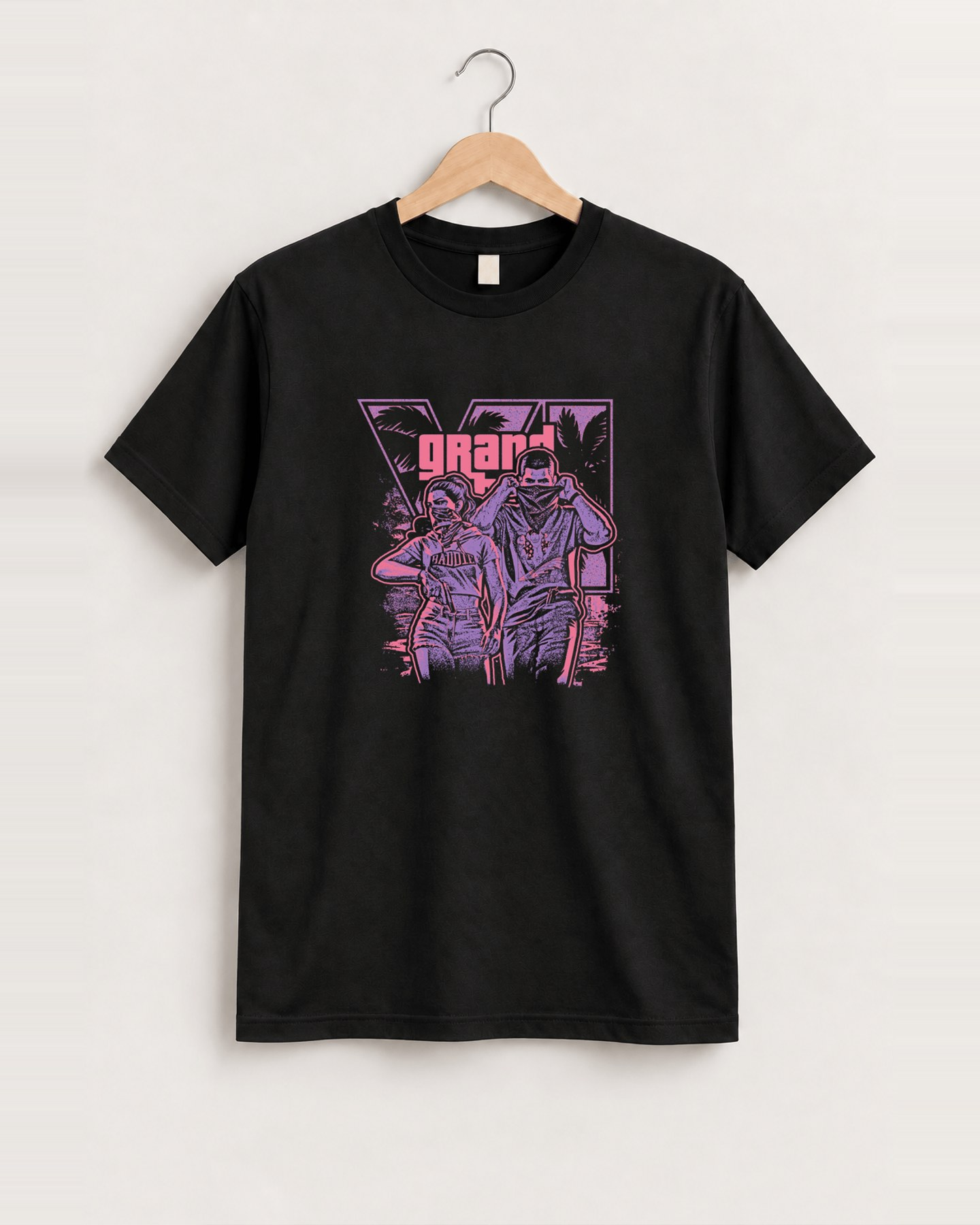 Lucia and jason promo black tee front