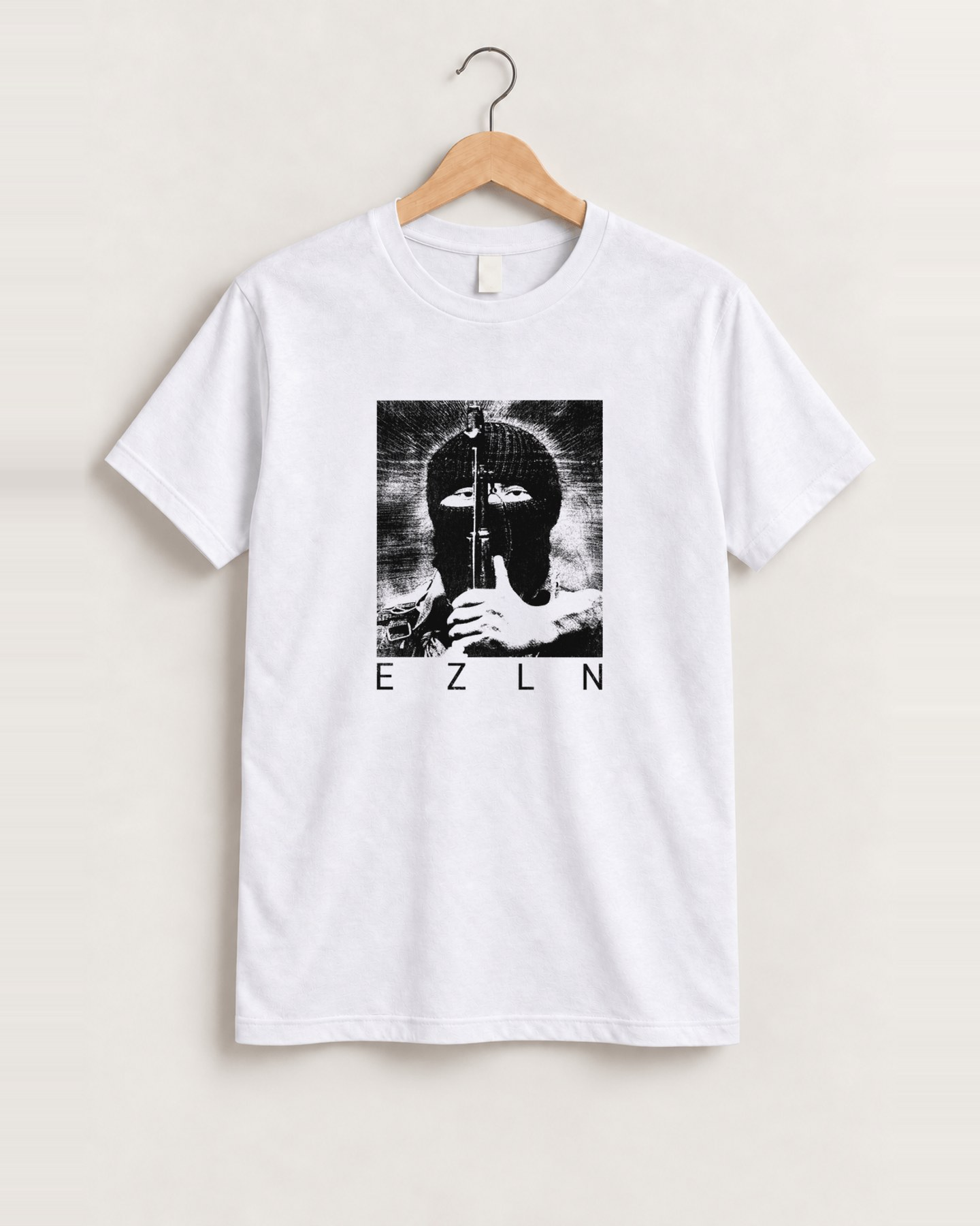 Ezln white tee front