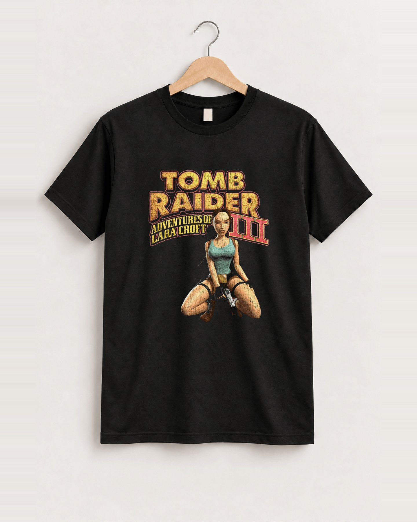 Tomb raider iii mexican boot black tee front
