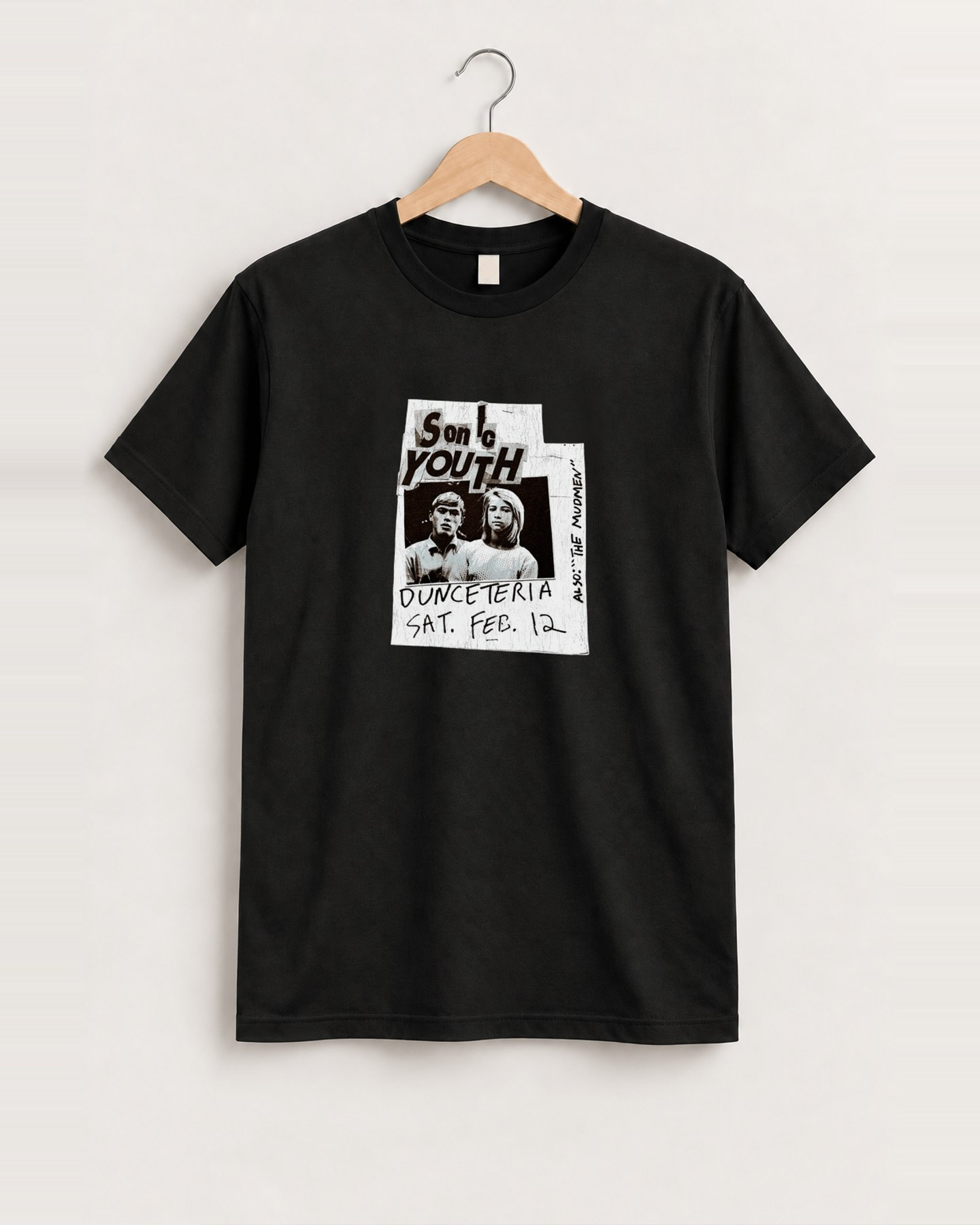 2000s sonic youth black tee front