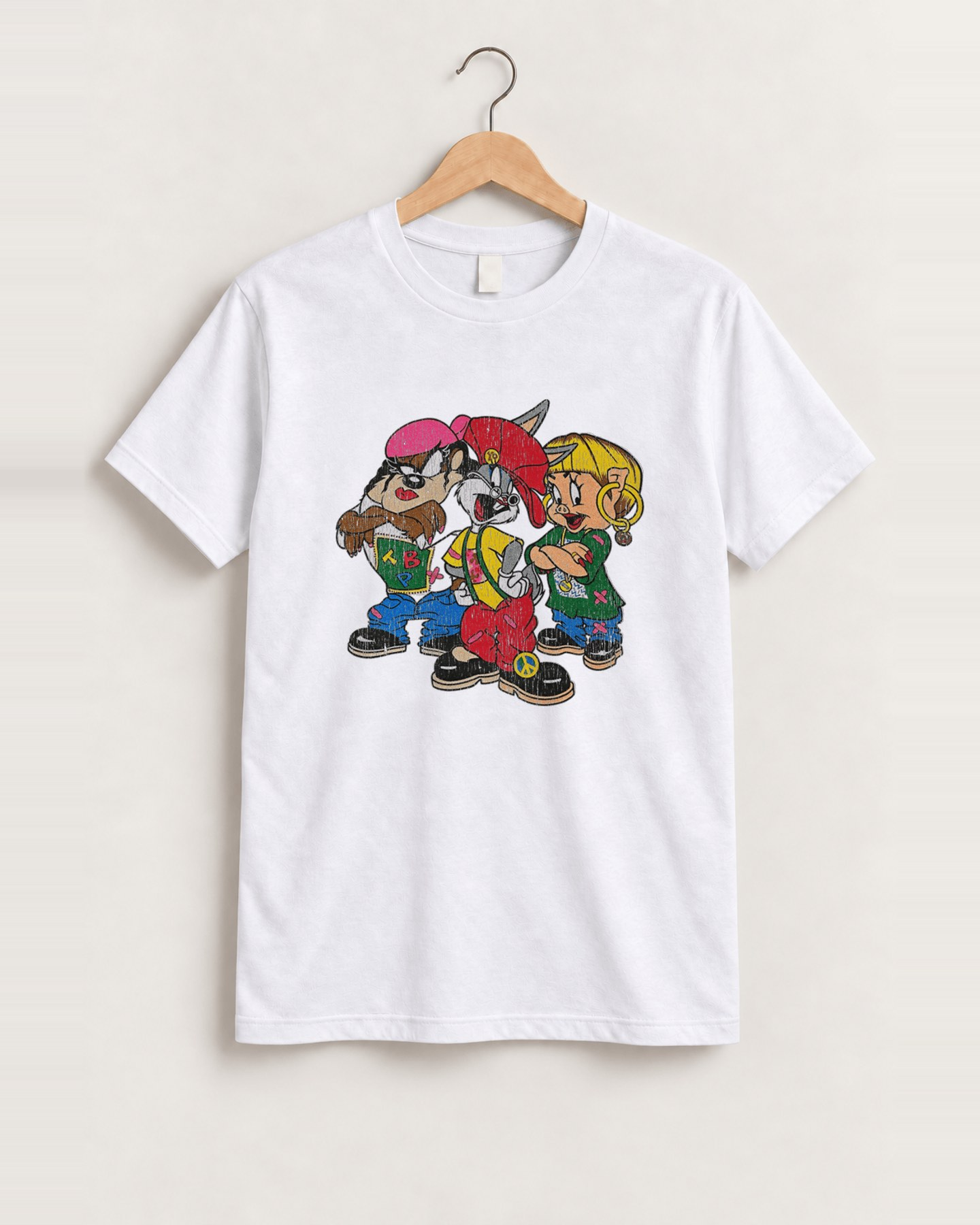 Looney toons x tlc white tee front